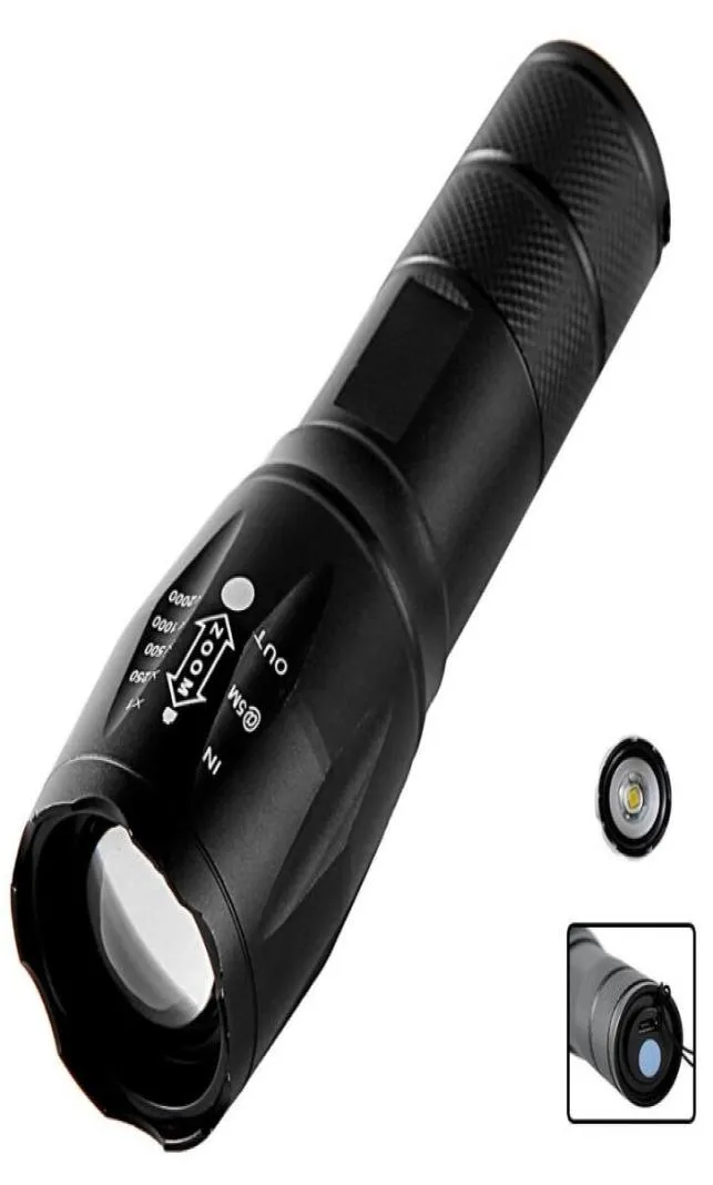 USB -laddningslampa Vattentät LED Taktisk ficklampa aluminiumcykling ficklampor Ljus Torch Portable Outdoor Camping Alloy Zoom7567733