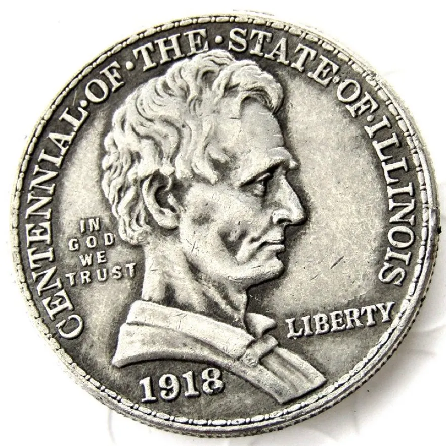 USA 1918 Halv dollar silverpläterad hantverkskopiemynt fabrik fin hemtillbehör315i