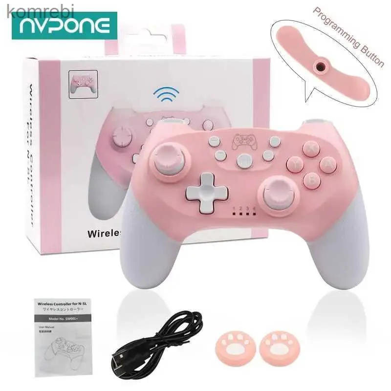 Kontrolery gier Joysticks BT Wireless Game Controller do Switch Gamepad Joystick na PC Game Pro Pro Kontroler OLED z programowalnym funkcją Obudowania L24312