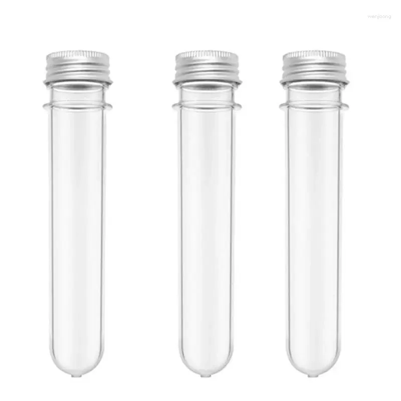 Förvaringsflaskor 40 st 40 ml behållare plaströr för provrör Rensa transparenta fodral med skruvlock godisvatten