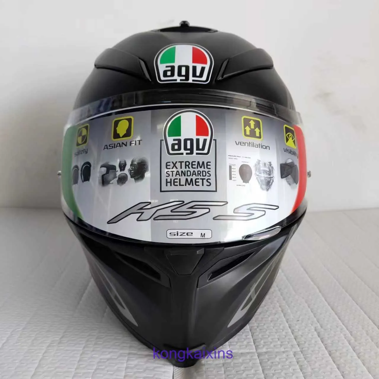 AGV K5S 남성과 여성을위한 결함 이중 렌즈 전 헬멧 오토바이 타기 헬멧 21 ot2y