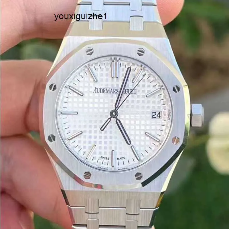 العلامة التجارية التكتيكية AP Watch Royal Oak Series 15550st.oo.1356st.01 White Plate Mens و Womens Fashion Leisure Sports Watch