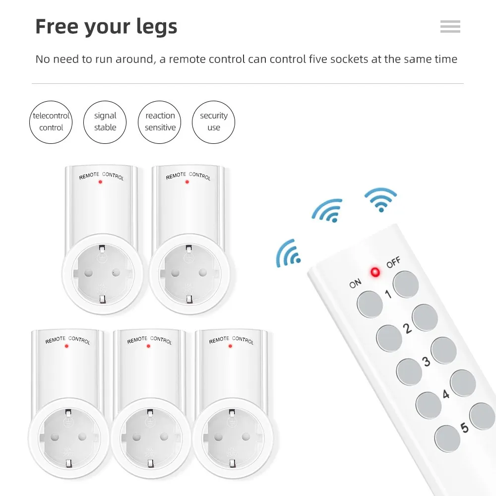 9938P Draadloze Slimme Afstandsbediening Socket Power EU ONS UK FR Plug met Outlet Switch 220V 230V 240228