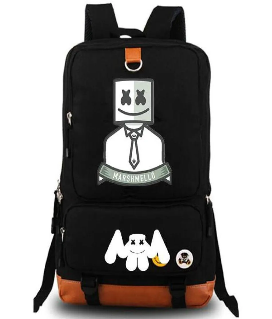 Máscara estrela mochila marshmello daypack dj líder mochila música esporte saco de escola ao ar livre dia pack2489906