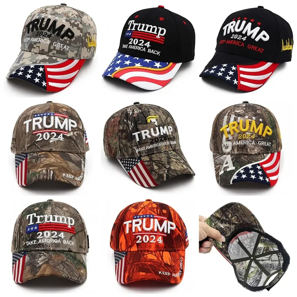 DHL Président Donald Trump 2024 Chapeau Camouflage Baseball Ball Caps Femmes Hommes Designers Snapback US Flag MAGA Anti Biden Summer Sun Visor GC1018A5