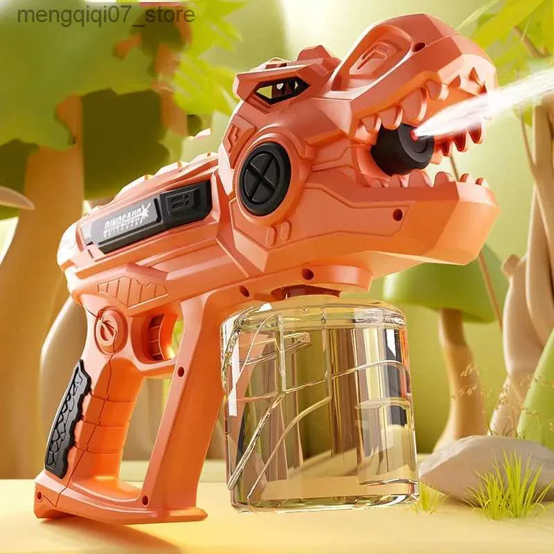 Sand Play Water Fun Summer Dinosaur Stress Relief Toy Water Gun Outdoor Beach Pool Continuous Firing Spray Water Gun Electric Decompression Toy L240312