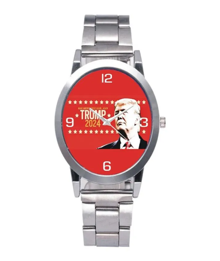 Trump 2024 Мужские часы с буквами Ретро Кварцевые подростковые наручные часы 38 мм Мужской ремешок из нержавеющей стали Автоматический механизм SL39 Mechanica9212506