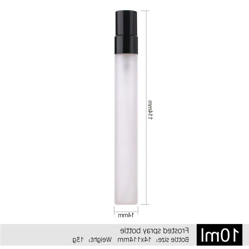 Parfumflesje 100 stks/partij 10 ml Matglas Spuitfles Verstuiver Parfumflesje Uuqtf