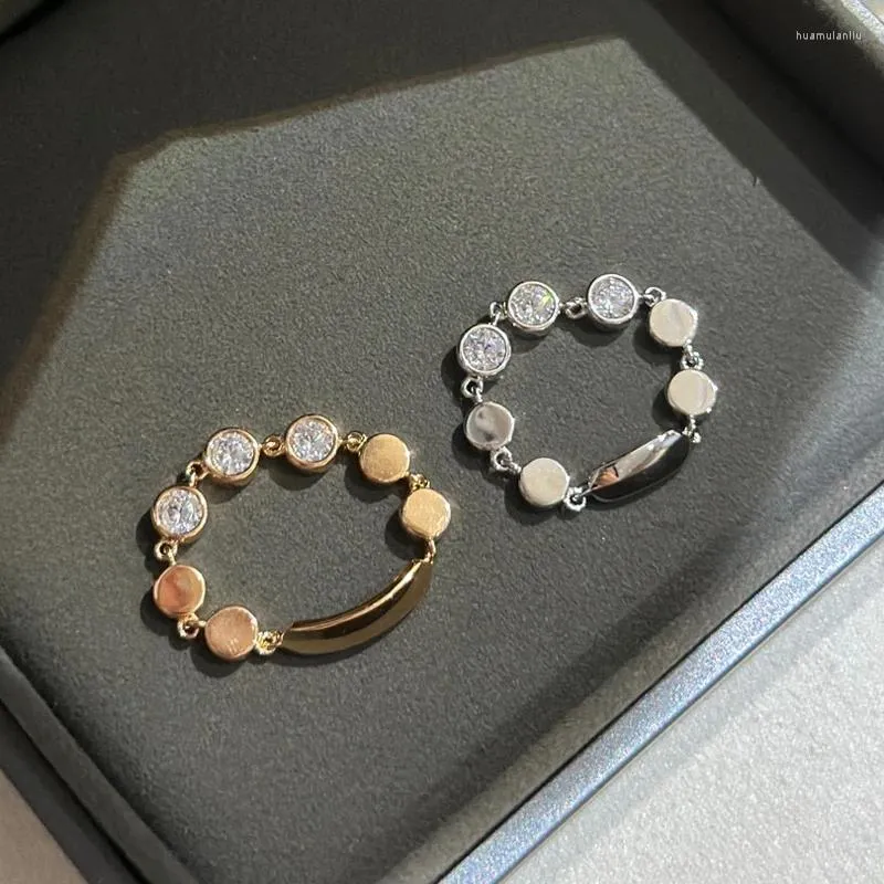 Anéis de cluster moda 925 prata esterlina requintado branco ouro diamante d-vibes mm anel para mulheres jóias de atividade diária