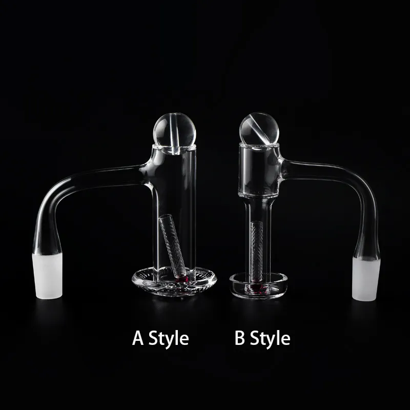 Deux styles de soudure complète bord biseauté fumant Terp Slurper Quartz Banger avec piliers creux en quartz rubis pour bangs en verre Dab Rigs Pipes