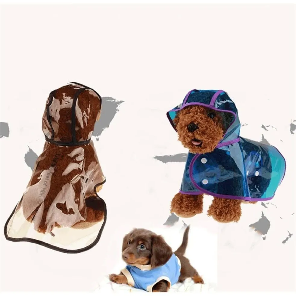 Cão vestuário fino transparente capa de chuva inverno roupas quentes para pugs roupas para animais de estimação impermeável perro cães bonitos impermeável coat242m