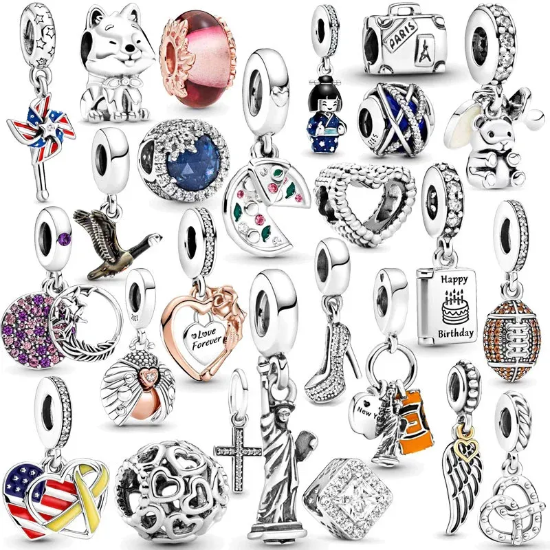 2024 jesień Nowy 925 Srebrny Srebrny Pióro latawiec wisiorek Charm Bead Fit Oryginalna bransoletka Kobiet Biżuteria Diy DIY