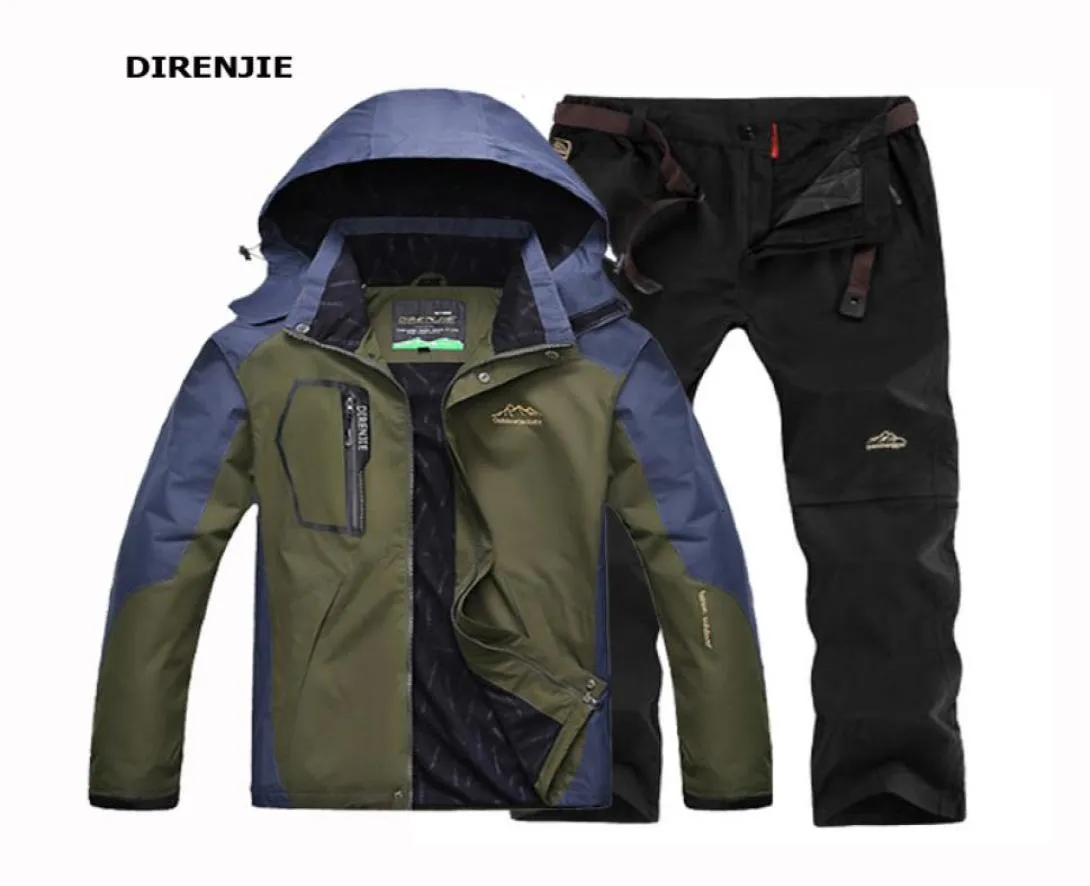 DIRENJIE Fishing Hiking Camping Trekking Climbing Men039s Outdoor Jacket Fish Climb Travel Quick Dry Trousers Suit Plus Size Pa2456227