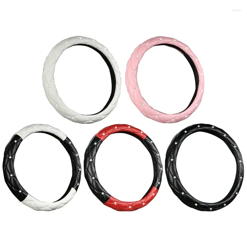 Steering Wheel Covers Y1UB Cover Vehicle Sedan Car Diamond Elastic Inner Leather Universal