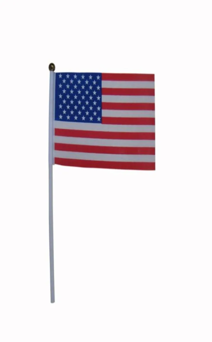 1421cm bandeira dos EUA tamanho pequeno bandeira do país bandeira mundialAmérica mão bandeira75D polyster mini bandeira 100PCSLOT8839922