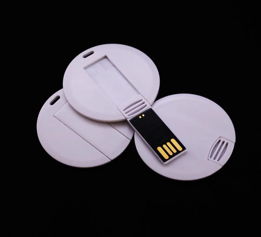 Pack 100PCS 128MB256MB512MB1GB2GB4GB8GB16GB Round Card USB Drive 20 Memory Flash Pendrive Sticks Blank White Suit for Logo4333749