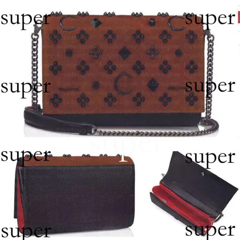 2024 New CL Designer Christiane Louboutin Bag Rivet High End Womens Handmade Leather Shoulder Bag Classic Letter Bag Fashion Red Bottom Bag Crossbody Bag Handbag 587