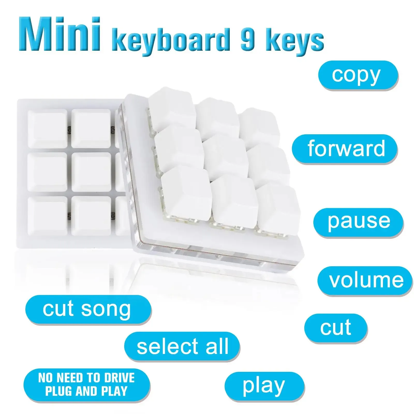 Poshop 9 Key RGB Macro Mechanical Keyboard USB Mini... From Ping04, $12 ...
