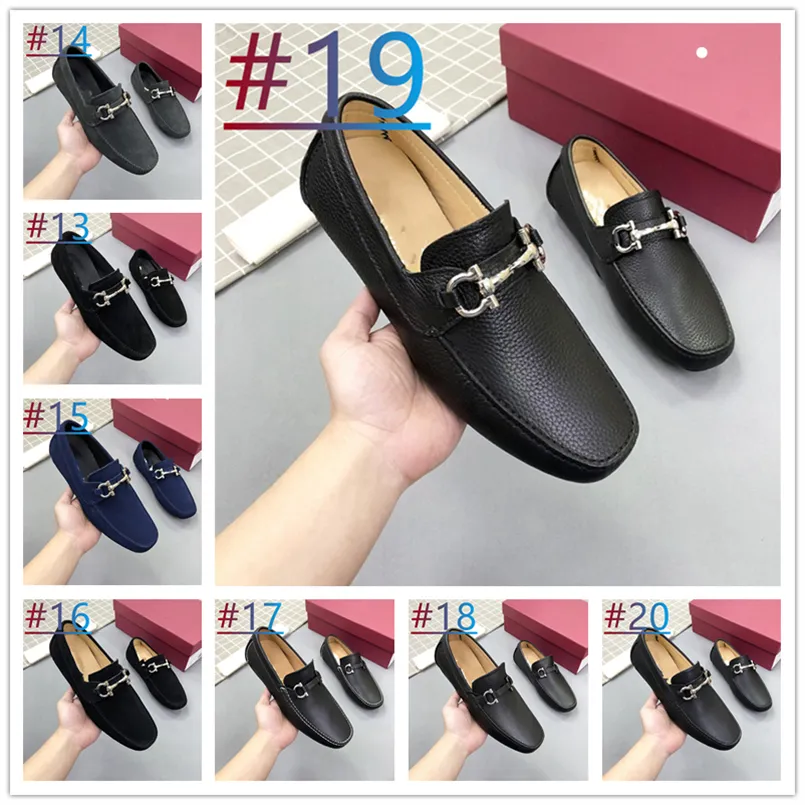 26 Modell lyxmärke italiensk äkta läderdesigner män skor mode krokodil mönster casual loafers män platt drving mocassins zapatos hombre storlek 38-46