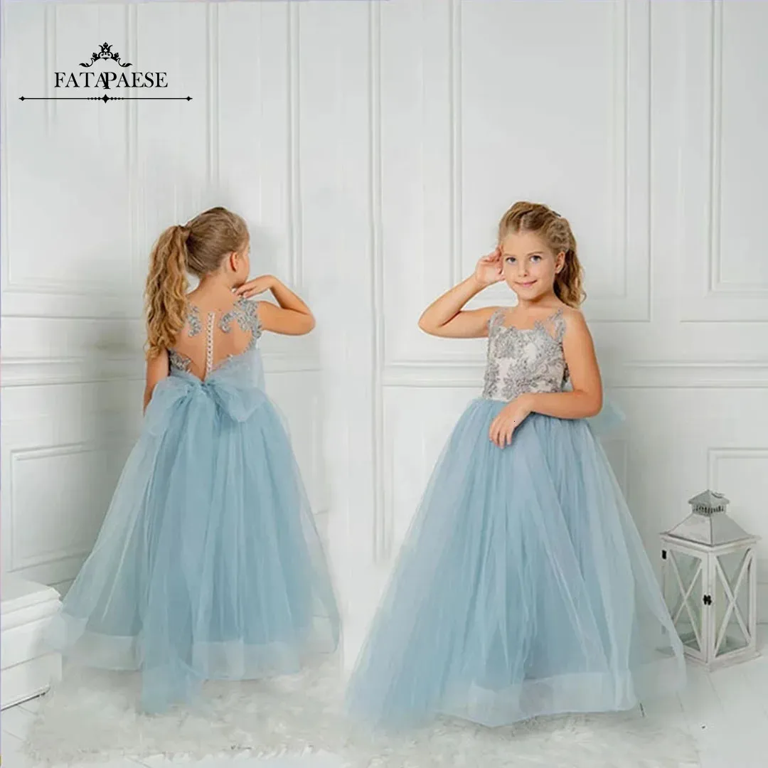 Fatapaese niebieska sukienka druhna dla dziewcząt Dziewczyny 9