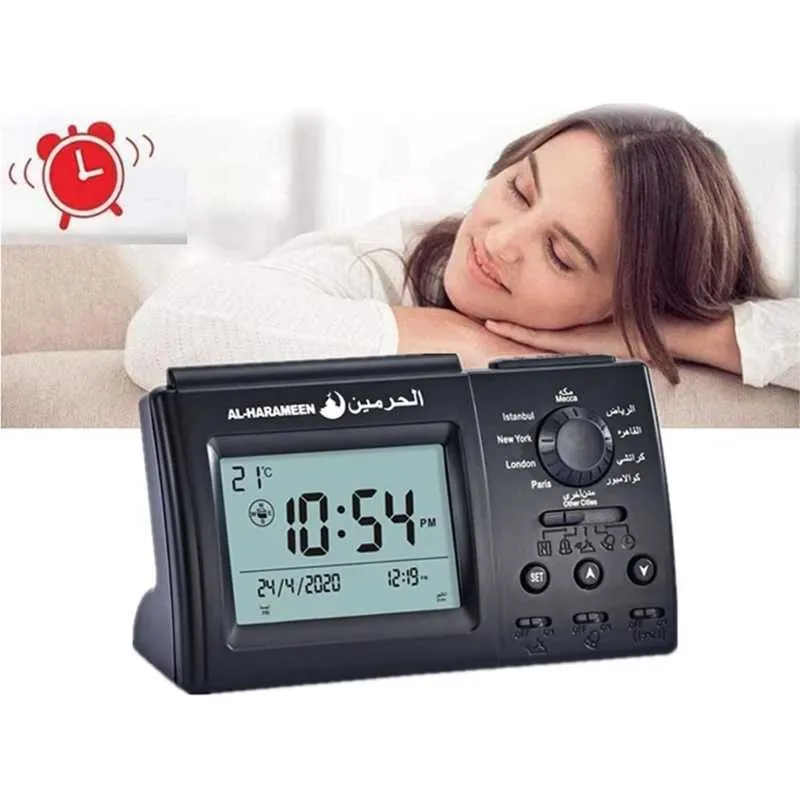 Orologio Islamico Con Azan - Sveglia Digitale Musulmana Con Display LCD E 1500 Orari Preghiera - Orologio Da Tavolo
