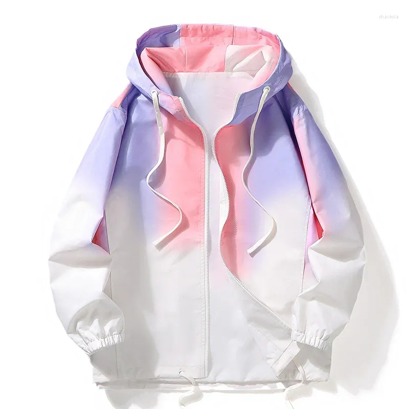 Jaquetas femininas 2024 verão tie dye jaqueta com capuz mulheres à prova de vento respirável roupas femininas rápido seco blusão plus 4xl