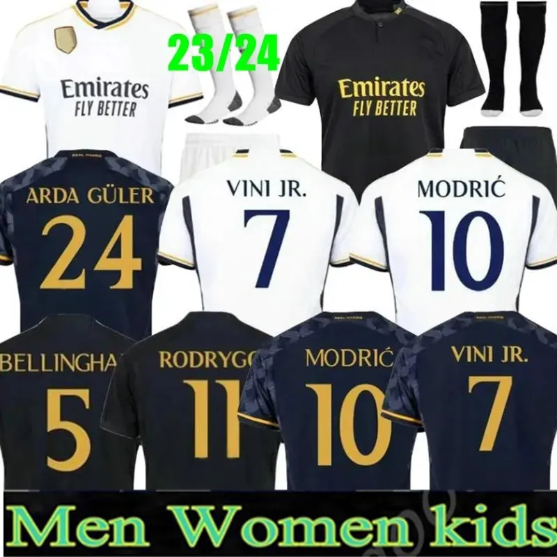 23 24 VINI JR Soccer Jerseys Bellingham Fans Player Version Camavinga Tchouameni Valverde Asensio Modric Real Madrid 2023 2024 Chemise de football Hommes Kits Enfants