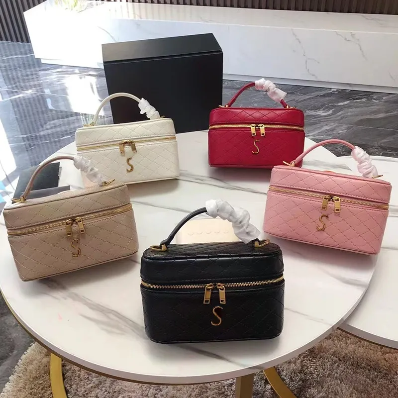 CC Bags Luxury Brand Cosmetic Bags & Cases France Womens Classic Vanity Box Cosmetic Case Bags Top Handle Totes GHW Crossbody Purse Card Hol