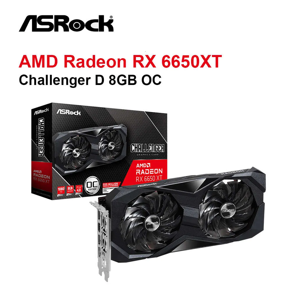 Видеокарты ASRock AMD Radeon RX 6650 XT Challenger D 8 ГБ OC Placa de vdeo RX 6650XT GDDR6 128 бит, графический процессор, настольная видеокарта