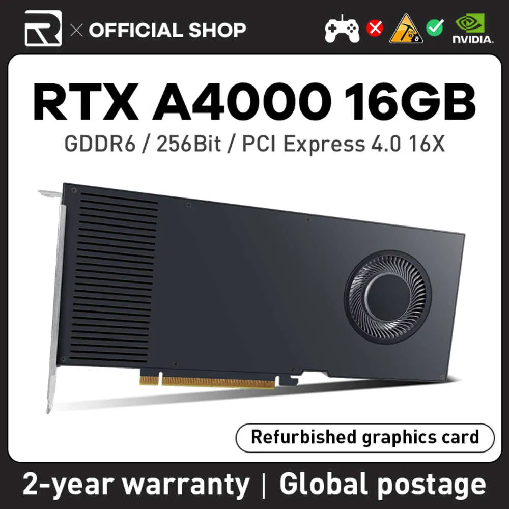 Фирменная видеокарта NVIDIA JIESHUO RTX A4000 16 ГБ с турбовентилятором для профессионального майнинга и т. д. RVN KAS CFX GDDR6 256 бит PCI Express 4,0 16X