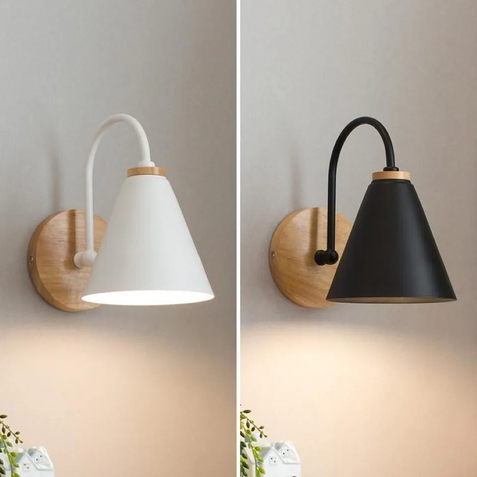 Wooden Wall Lights Bedside Lamp Bedroom Light Sconce For Kitchen Restaurant Modern Nordic Macaroon Sconces WJ916257d