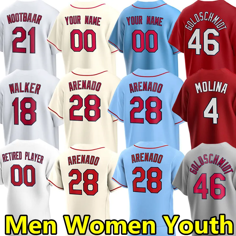 2024 야구 유니폼 Nolan Arenado Paul Goldschmidt Ozzie Smith Yadier Molina Brandon Crawford Masyn Winn Willson Contreras Nolan Gorman Lars Nootbaar Jersey