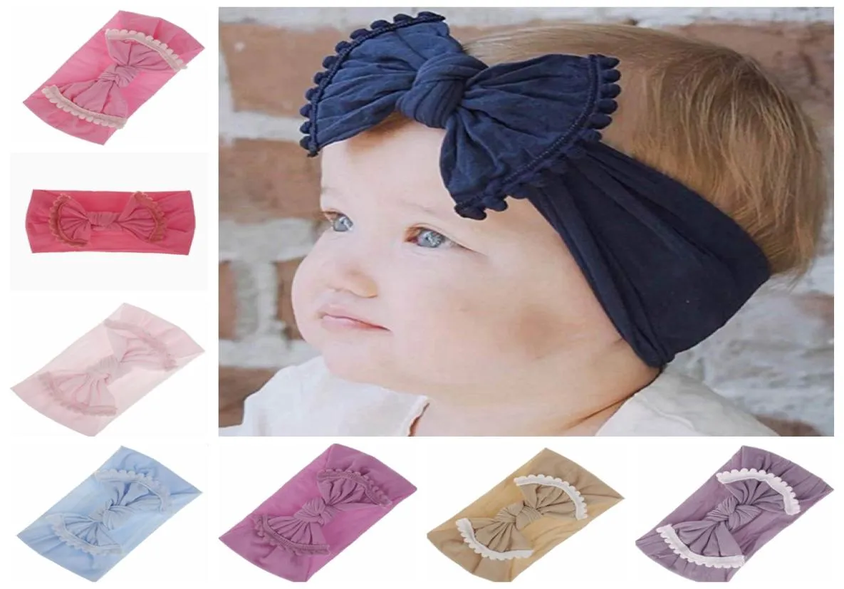 Märke baby hårband småbarn båge hårband tassel flickor pannband stora knut turban barn hår tillbehör 22 design wy14359342868