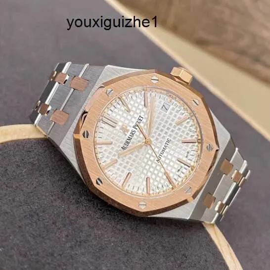 Brand Tactical AP Watch Royal Oak Series Mens Watch 37mm Diameter Automatic Mechanical Precision Steel Rose Gold Fashion Casual Watch 15450SR