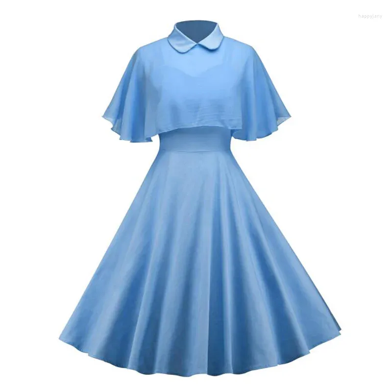 Abiti casual Blu Punk Gotico Due Pezzi Maglia Mantello Sling Per Le Donne 2024 Elegante Vintage Summer Party Cape Dress Retro Goth Vestidos