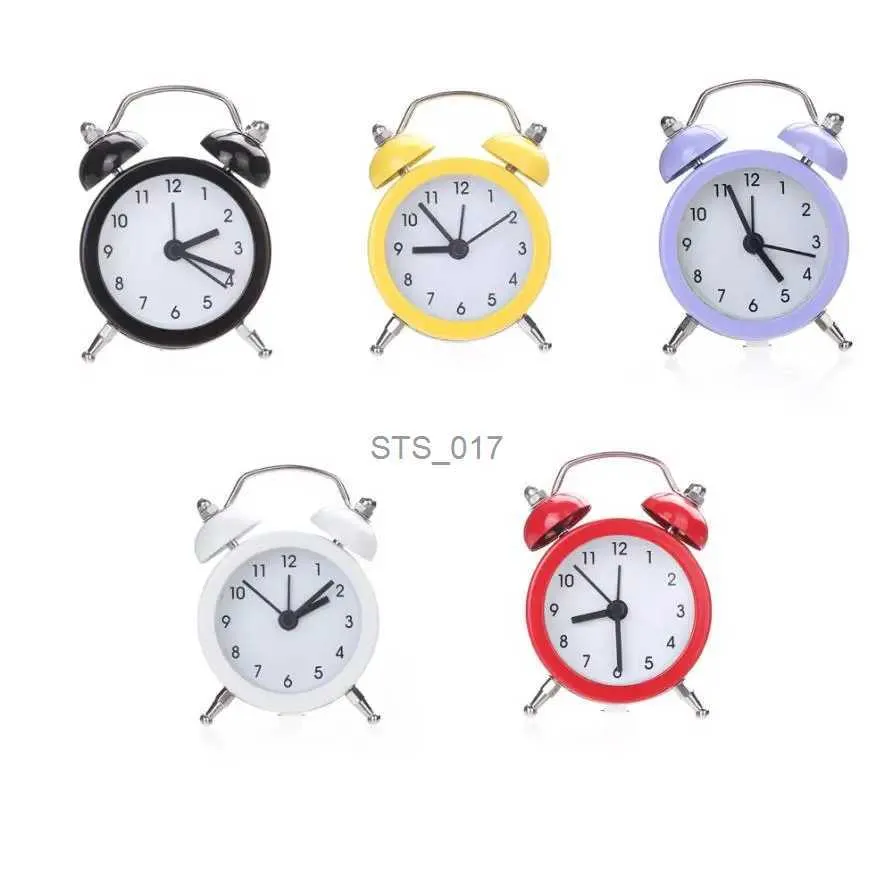 Autres horloges Accessoires Mini Réveil de couleur pure Twin Bell Alliage silencieux en métal inoxydable Étudiants domestiques YH-459873L2403