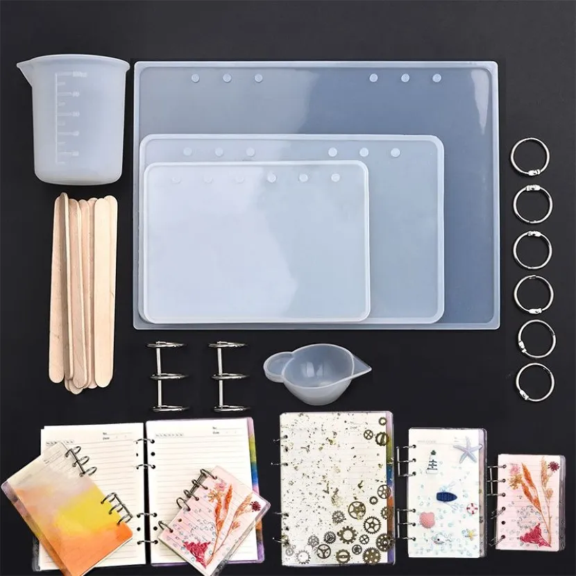 Silicone Molds Tool Set For A5 A6 A7 Notebook Cover Casting Epoxy Resin Mould DIY Crafts Jewelry Making Q11062769