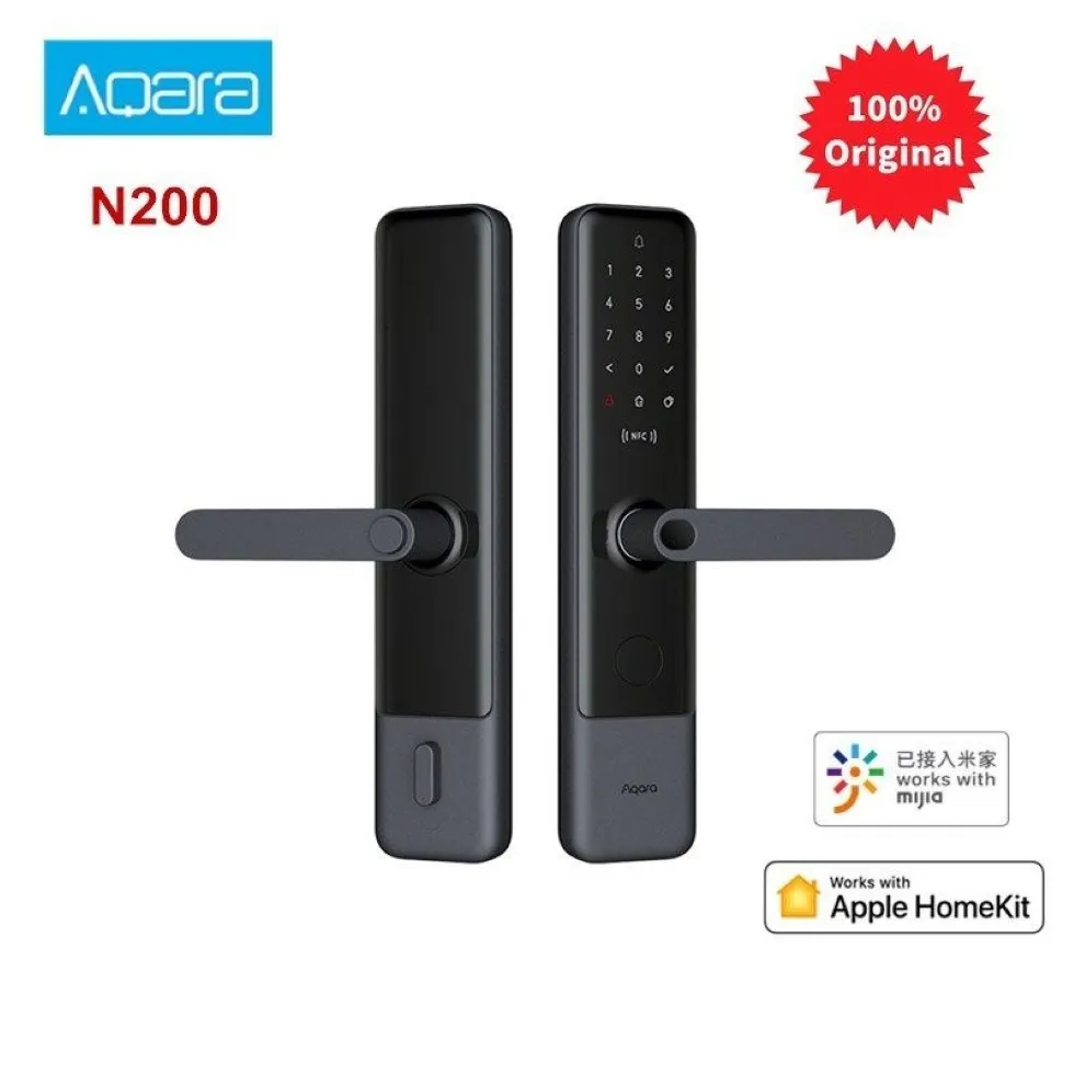 Aqara N200 serrure de porte intelligente empreinte digitale Bluetooth mot de passe NFC déverrouillage fonctionne avec Mijia BPPLE HomeKit liaison intelligente avec sonnette 20277i
