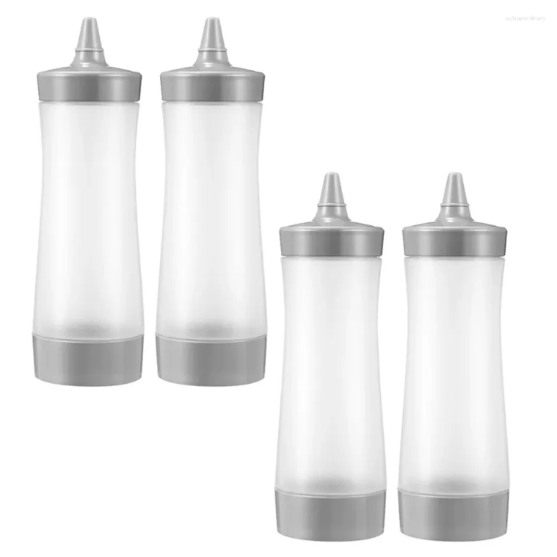 Set di stoviglie 4 pezzi Bottiglie per condimenti Dispenser per condimenti Salse Gadget da cucina Senape in plastica