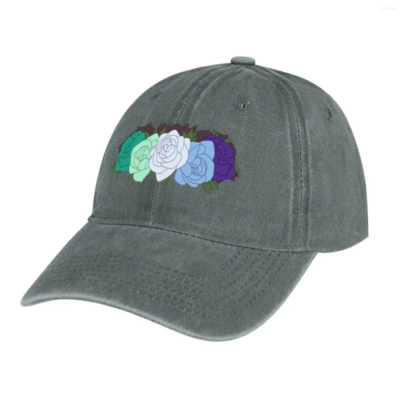 Baretten MLM Pride Flower Crown Cowboyhoed Militaire Cap Man Kerstmis Dames Hoeden Heren