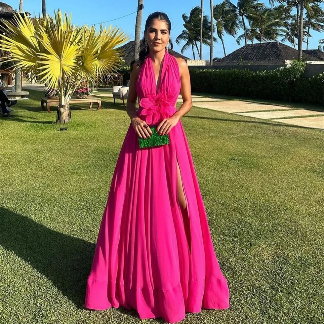 Sexy Prom Solid Color Slit Halter One Step Skirt Dresses Sexy Prom Solid Color Slit Halter One Step Skirt Dresses