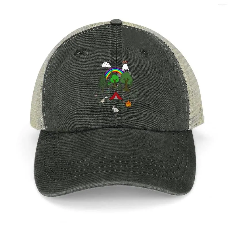 Ball Caps Cartoon Camping Scena Cowboy Hat Beach Cap Men's Women's