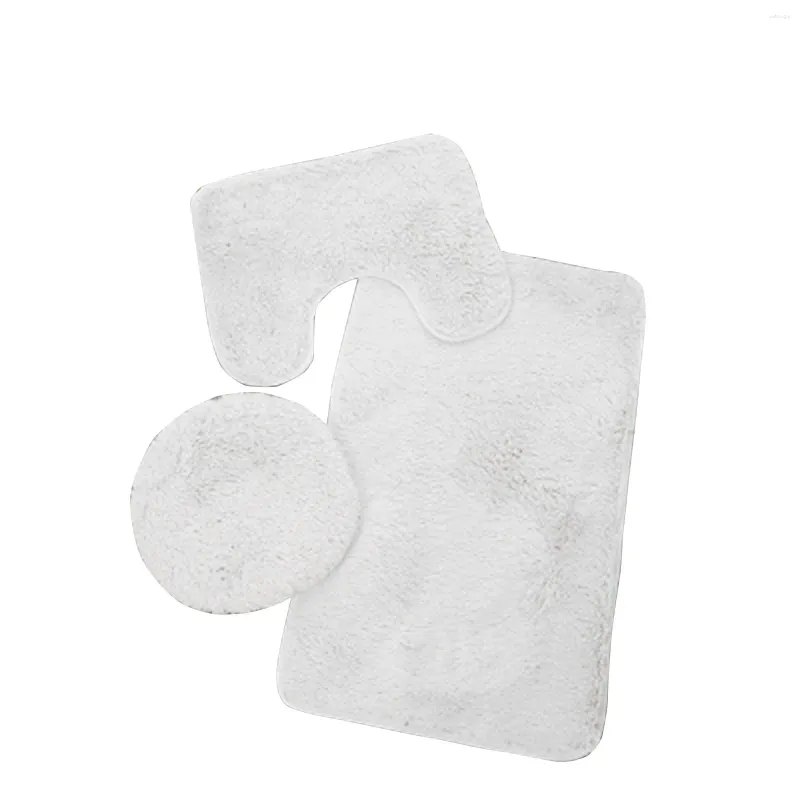 Toilet Seat Covers Silk Wool Carpet Three-piece Set Of Bathroom Water-absorbent Non-slip Mat Floor Entrance Foot 2024