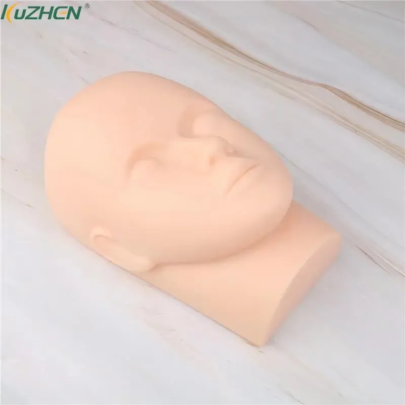 Mannequin Head Face Skin 3D Microblading Permanent Makeup Eyebrow Lip Tattoo Practice Human Head Face Skin Accessories 240304