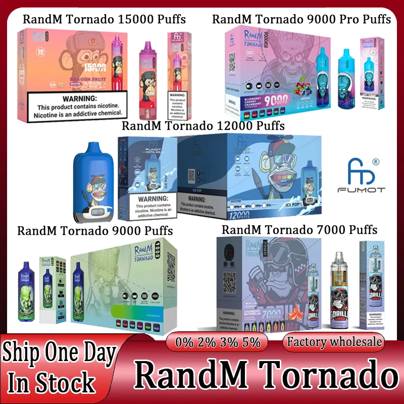 Fumot Randm Tornado 15000 12000 9000 7000 Puffs 9000 Pro Display digitale vaporizzatori monouso vaporizzatori usa e getta 15k 12k 9k 7k vapers Vape Puffs