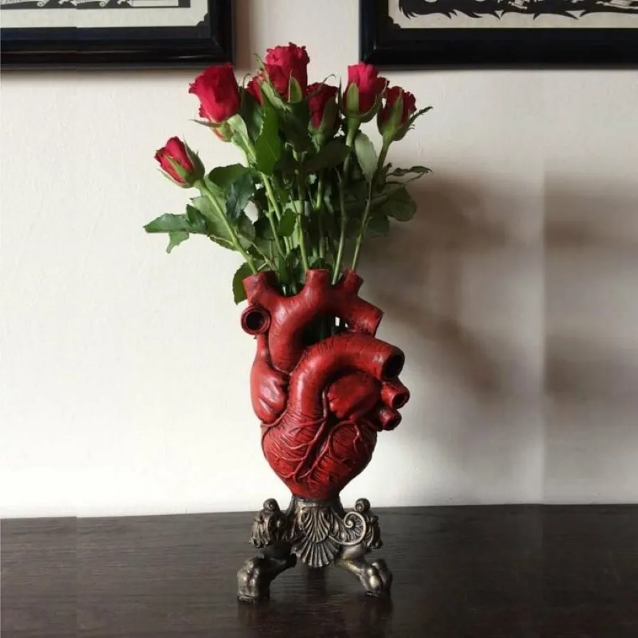 Hjärta Anatomisk form Flower Vase Nordic Style Pot Vases Sculpture Desktop Plant for Home Decor Ornament Presents #T1G197V