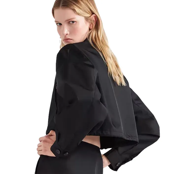 Nowy projektant Parads Krótki pasek damski, swobodna kurtka mody luźna zamek błyskawiczny Retro High Street High Quality Jacket