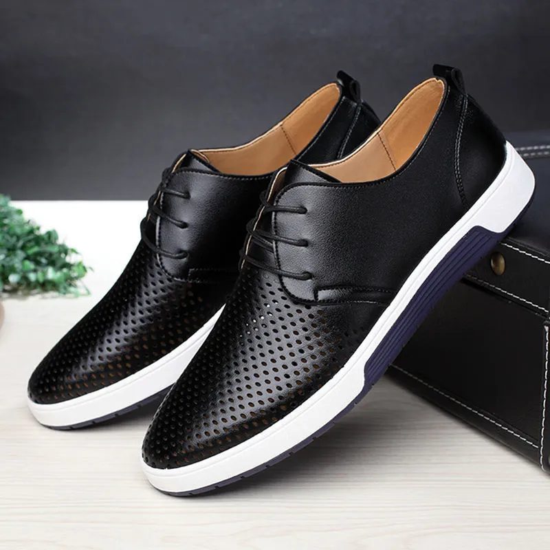 Summer Large Size Sandals Trend Witch Hollow Perforated Leather Shoes New Shoes