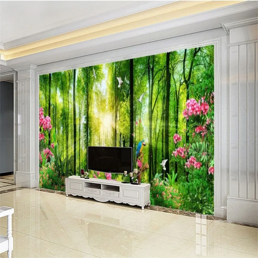 Papel de parede 3d lindas flores da floresta sala de estar decoração de quarto premium papel de parede3192