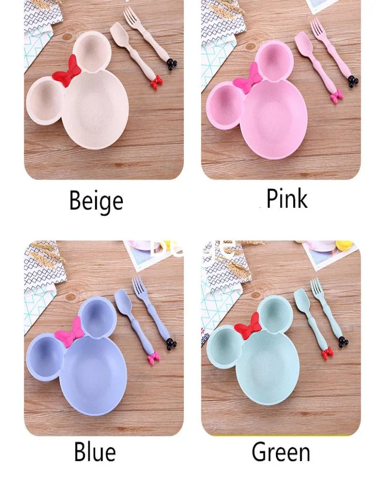 3PCSSET BOODY FOOD STOCERSTOWE TAODWARE TODDLE SOLD CUTE CUTE CAROON DISHES KIDS PLATE BOWL ECFOFRIEDLY Childrent Dinterware 7890367